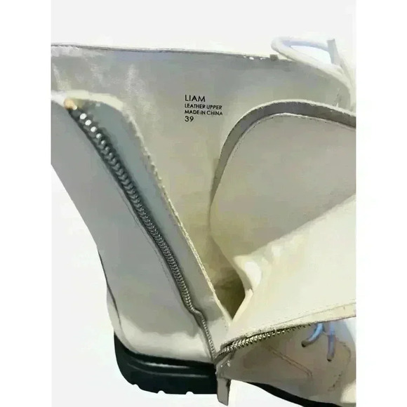 ASH LIAM Woman White Combat Boot. Lace & Zip. Leather 39 - Picture 6 of 7